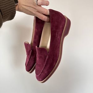 Women's Cole Haan Loafers Wine/Burgundy/Red Suede Women's Size 9.5